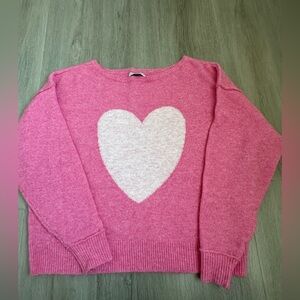 American Eagle Pink Heart Sweater size XXS